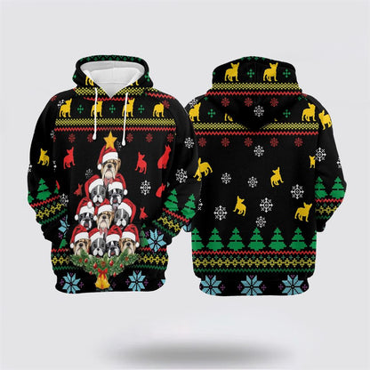French Bulldog Christmas Tree All Over Print 3D Hoodie For Men & Women, Christmas Dog Hoodie, Christmas Hoodie Cute, Christmas Gift