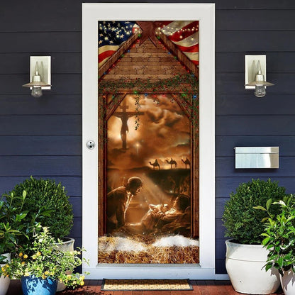 From The Manger To The Cross Door Cover, Christian Door Decor, Door Christian Church, Christian Door Plaques