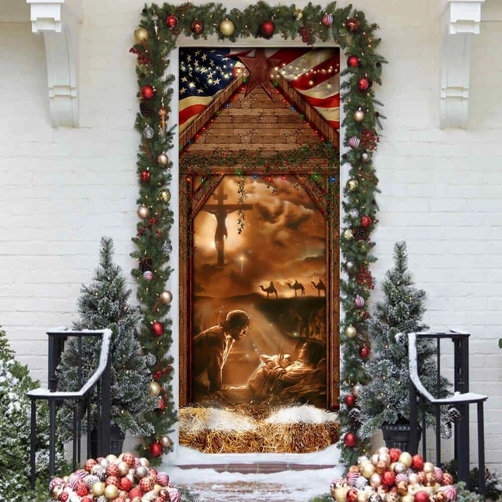 From The Manger To The Cross Door Cover, Christian Door Decor, Door Christian Church, Christian Door Plaques