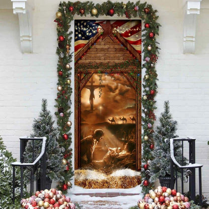 From The Manger To The Cross Door Cover, Christian Door Decor, Door Christian Church, Christian Door Plaques