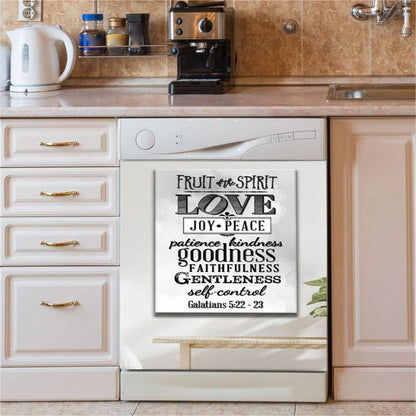 Fruit Of The Spirit Bible Verse Christian Dishwasher Cover, Bible Verse Dishwasher Magnet Cover, Scripture Kitchen Decor