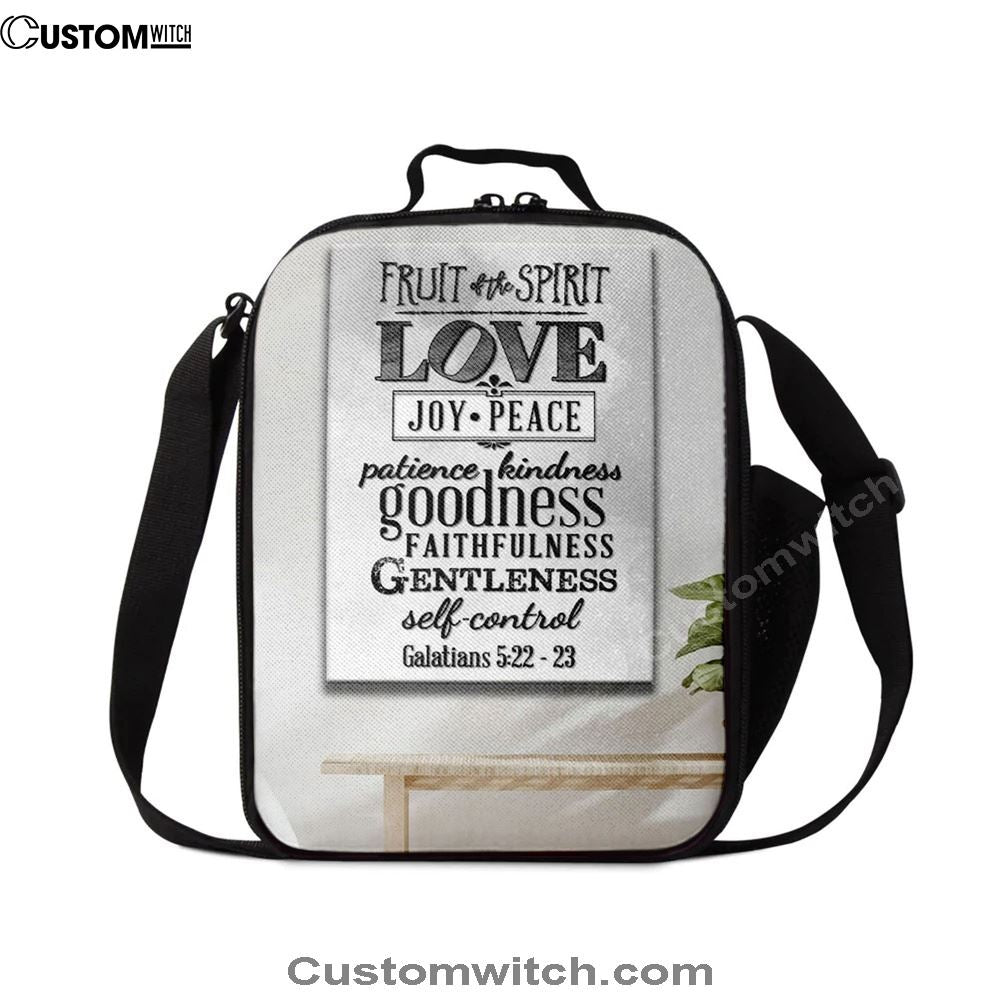 Fruit Of The Spirit Bible Verse Christian Lunch Bag, Christian Lunch Bag, Religious Lunch Box For School, Picnic