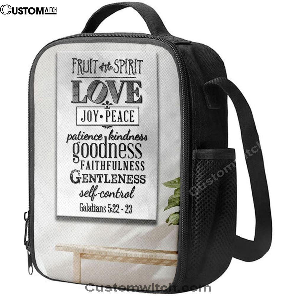 Fruit Of The Spirit Bible Verse Christian Lunch Bag, Christian Lunch Bag, Religious Lunch Box For School, Picnic