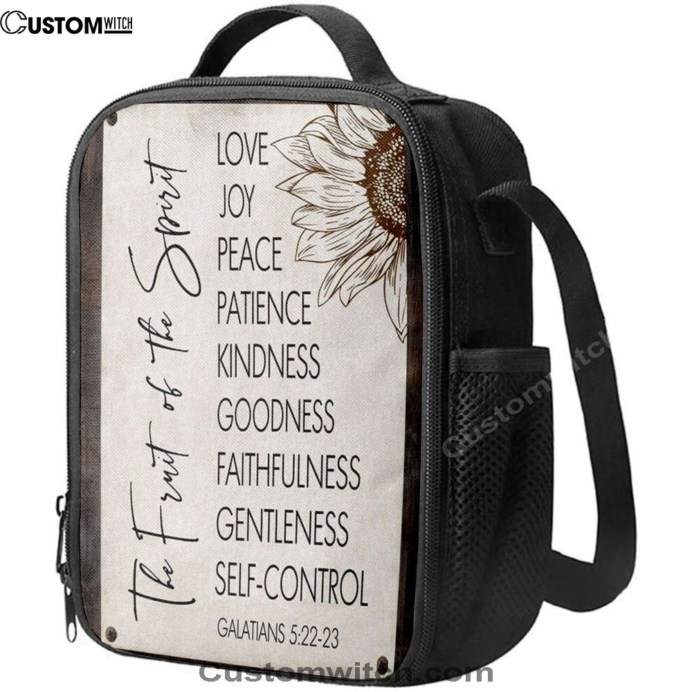 Fruit Of The Spirit Galatians 522-23 Lunch Bag, Christian Lunch Bag, Religious Lunch Box For School, Picnic