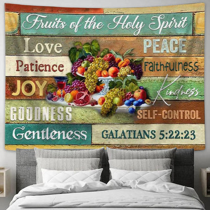 Fruits Of The Holy Spirit Tapestry Wall Art - Christian Wall Art - Christian Wall Decor