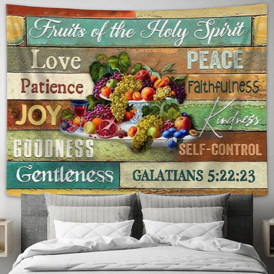 Fruits Of The Holy Spirit Tapestry Wall Art - Christian Wall Art - Christian Wall Decor