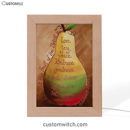Fruits Of The Spirit On A Pear Galatians 5 22 23 Frame Lamp Art - Christian Night Light Decor
