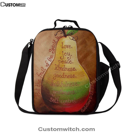 Fruits Of The Spirit On A Pear Galatians 5 22 23 Lunch Bag, Christian Lunch Bag, Religious Lunch Box For School, Picnic