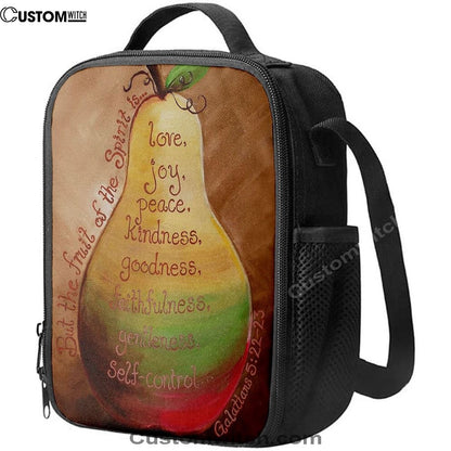 Fruits Of The Spirit On A Pear Galatians 5 22 23 Lunch Bag, Christian Lunch Bag, Religious Lunch Box For School, Picnic