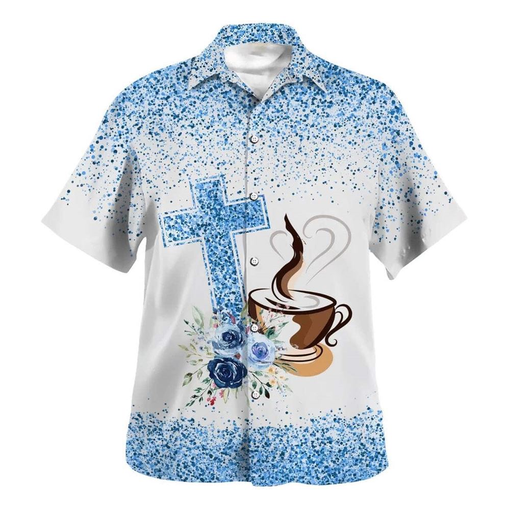 Fueled By Jesus And Coffee Christian For Jesus Lover Hawaiian Shirt For Men, Christian Hawaiian Shirt, Gift For Christian