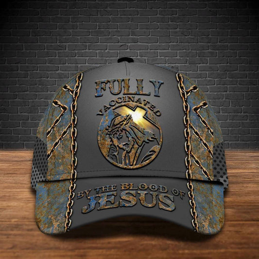 Fully Vaccinated By The Blood Of Jesus Cap Warrior Of Christ All Over Print Baseball Cap, God Cap, Gift Ideas For Male