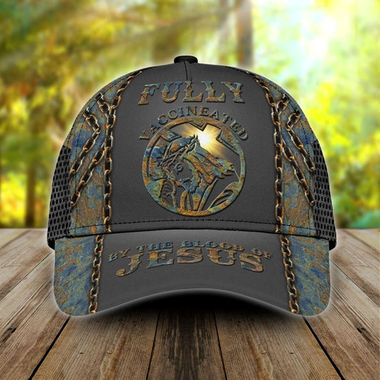 Fully Vaccinated By The Blood Of Jesus Classic All Over Print Baseball Cap, God Cap, Gift Ideas For Male