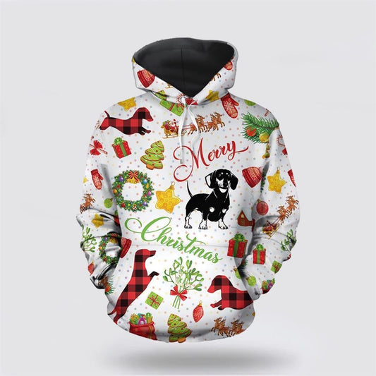 Funny Dachshund Christmas All Over Print 3D Hoodie For Men & Women, Christmas Dog Hoodie, Christmas Hoodie Cute, Christmas Gift