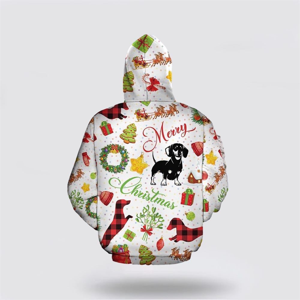 Funny Dachshund Christmas All Over Print 3D Hoodie For Men & Women, Christmas Dog Hoodie, Christmas Hoodie Cute, Christmas Gift