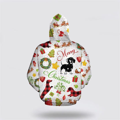 Funny Dachshund Christmas All Over Print 3D Hoodie For Men & Women, Christmas Dog Hoodie, Christmas Hoodie Cute, Christmas Gift