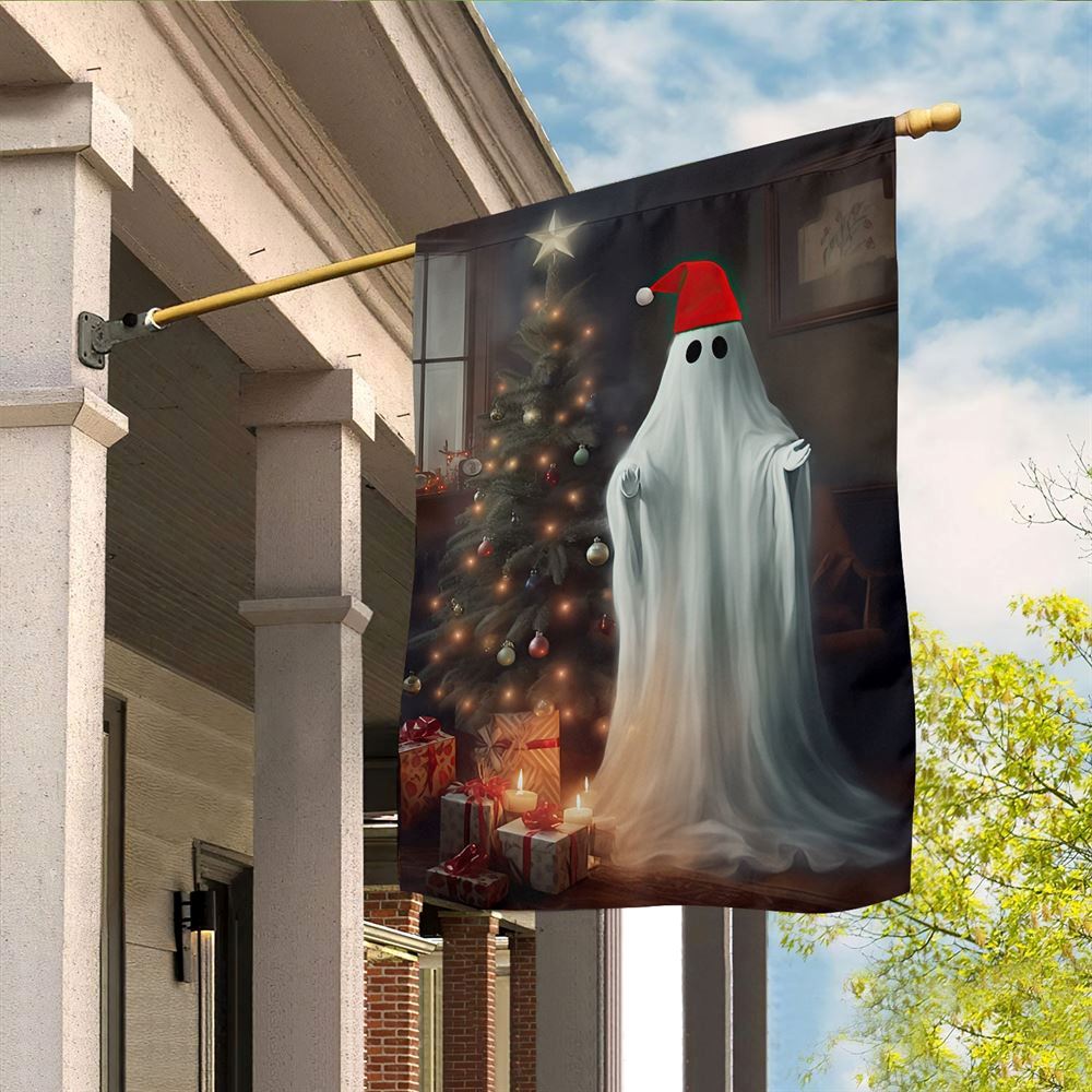 Funny Ghost Come Here Flag, Christmas Garden Flag, Home Decor Accessories, Christmas Outdoor Decor Ideas