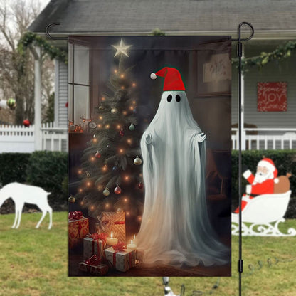 Funny Ghost Come Here Flag, Christmas Garden Flag, Home Decor Accessories, Christmas Outdoor Decor Ideas