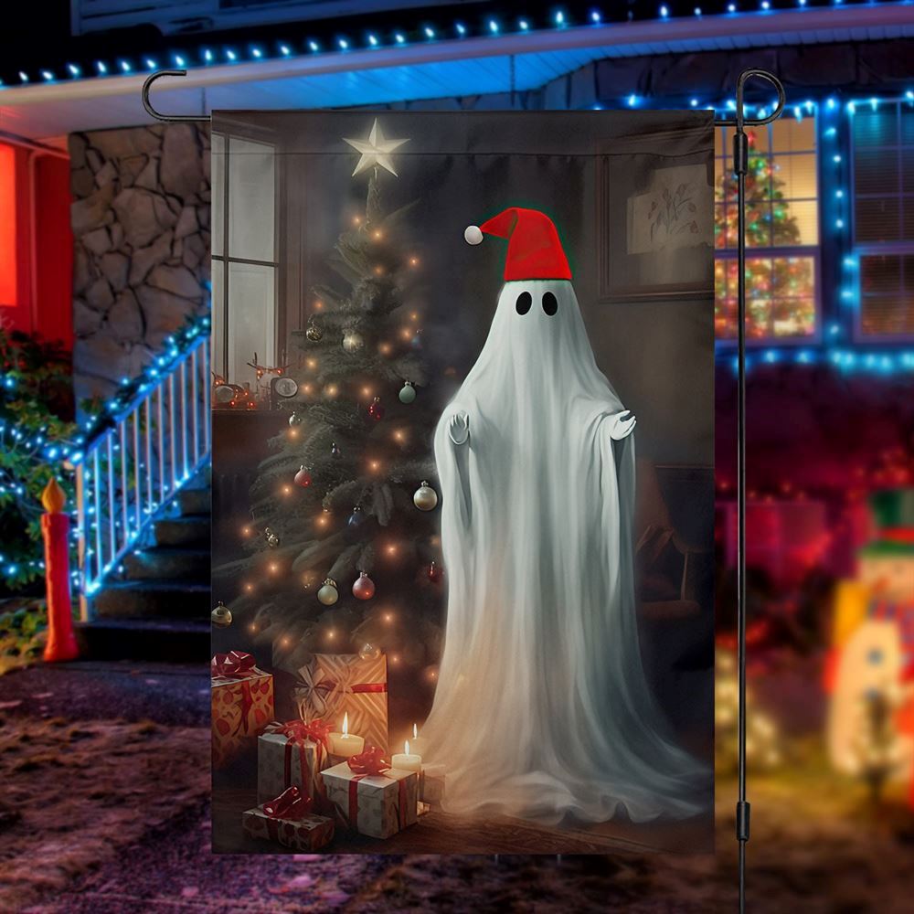 Funny Ghost Come Here Flag, Christmas Garden Flag, Home Decor Accessories, Christmas Outdoor Decor Ideas