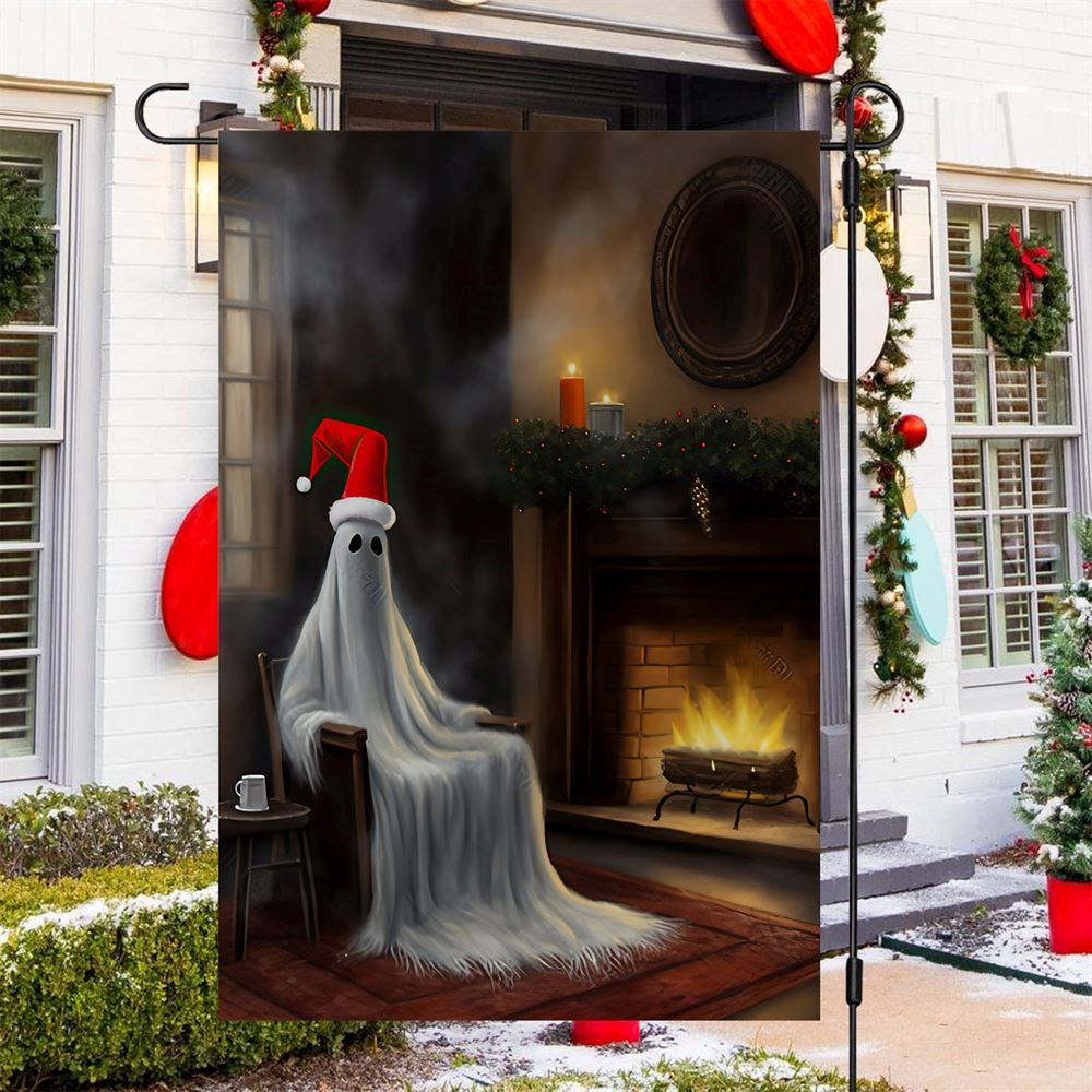 Funny Ghost Come Here Sit Down Flag, Christmas Garden Flag, Home Decor Accessories, Christmas Outdoor Decor Ideas