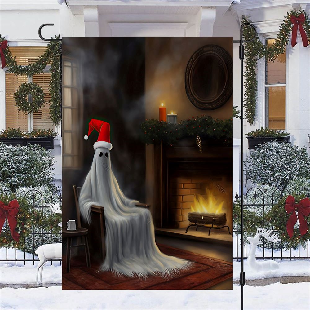 Funny Ghost Come Here Sit Down Flag, Christmas Garden Flag, Home Decor Accessories, Christmas Outdoor Decor Ideas