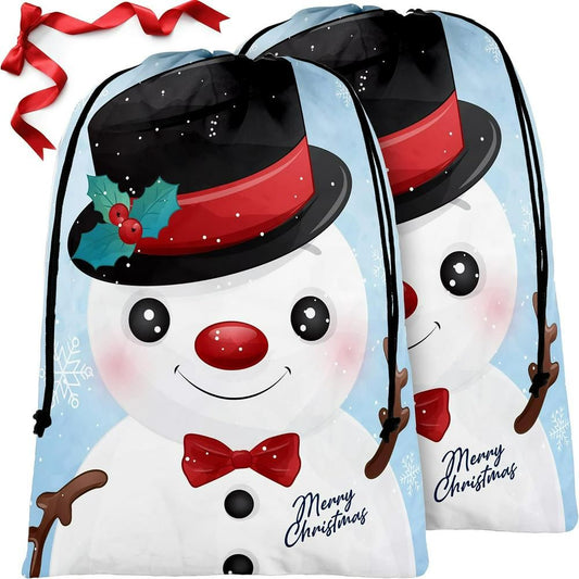 Funny Red Snowmans Christmas Sack, Gift For Chidren, Christmas Bag Gift, Christmas Gift 2023