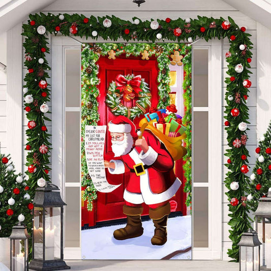 Funny Santa Claus Merry Christmas Door Cover, Festive & Engaging, Christmas Door Knob Covers, Christmas Outdoor Decoration