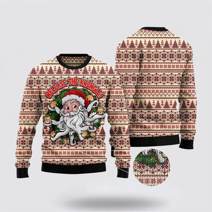 Funny Santa Claus Release the Kringle Ugly Christmas Sweater, Best Gift For Holiday, Christmas Crewneck Sweater, Christmas Winter Fashion