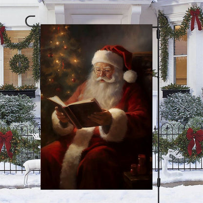 Funny Santa's Storytime Flag, Christmas Garden Flag, Home Decor Accessories, Christmas Outdoor Decor Ideas
