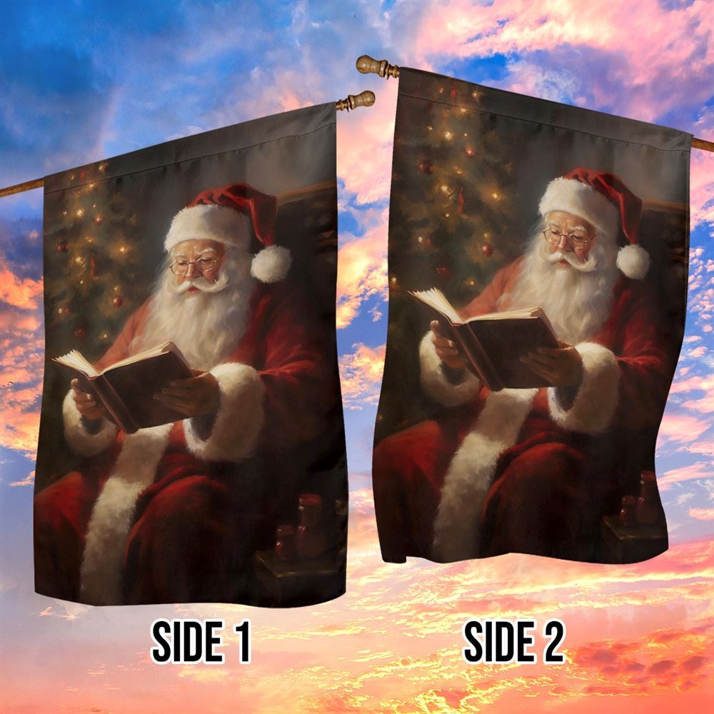 Funny Santa's Storytime Flag, Christmas Garden Flag, Home Decor Accessories, Christmas Outdoor Decor Ideas