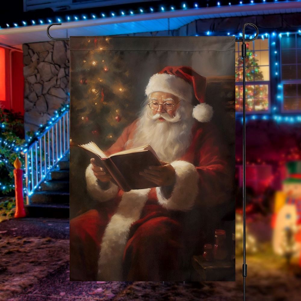 Funny Santa's Storytime Flag, Christmas Garden Flag, Home Decor Accessories, Christmas Outdoor Decor Ideas