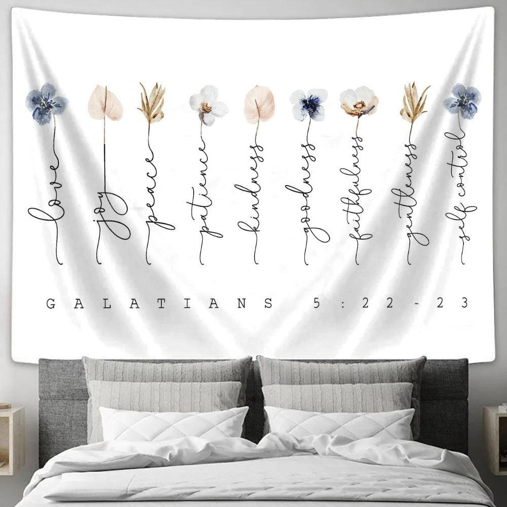 Galatians 5 22-23 Tapestry Wall Art - Jesus Tapestry - Christian Wall Art - Jesus Wall Decor