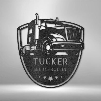 Garage Metal Sign, Custom Metal Sign, Steel Garage, Tool Sign, Gift For Garage, Owner 104 Roger Monogram Truck Driver