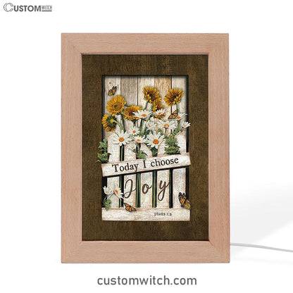 Garden Daisy Flower Sunflower Orange Butterfly Frame Lamp- Today I Choose Joy Frame Lamp Art - Christian Night Light