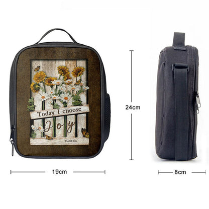 Garden Daisy Flower Sunflower Orange Butterfly Lunch Bag, Today I Choose Joy Lunch Bag, Christian Lunch Bag, Religious Lunch Box For School