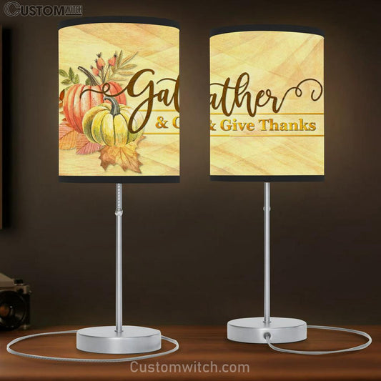 Gather And Give Thanks - Christian Thanksgiving Table Lamb Gift - Christian Bedroom Decor