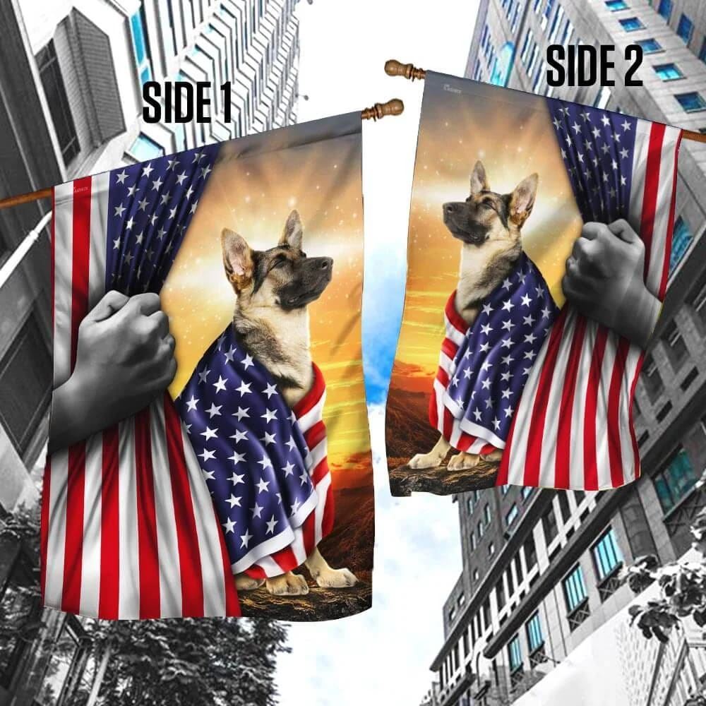 German Shepherd Christian Cross Flag, Outdoor Christian House Flag, Christian Flag, Scripture Flag, Garden Banner