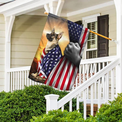 German Shepherd Christian Cross Flag, Outdoor Christian House Flag, Christian Flag, Scripture Flag, Garden Banner