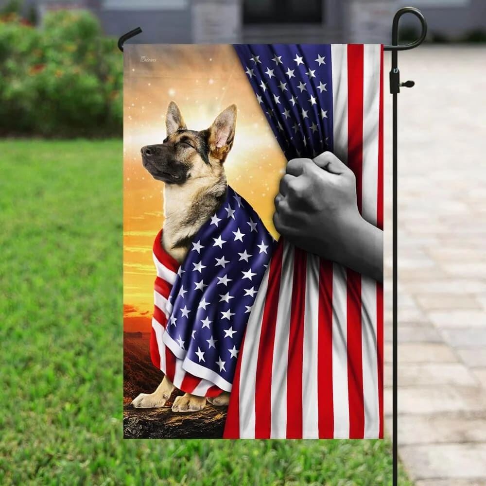 German Shepherd Christian Cross Flag, Outdoor Christian House Flag, Christian Flag, Scripture Flag, Garden Banner
