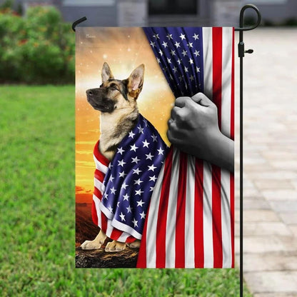 German Shepherd Christian Cross Flag, Outdoor Christian House Flag, Christian Flag, Scripture Flag, Garden Banner