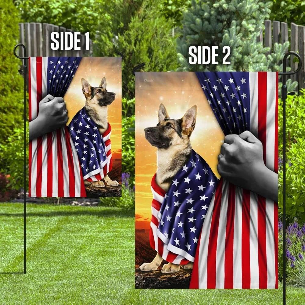 German Shepherd Christian Cross Flag, Outdoor Christian House Flag, Christian Flag, Scripture Flag, Garden Banner