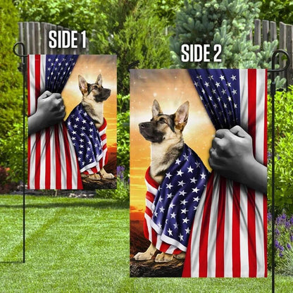 German Shepherd Christian Cross Flag, Outdoor Christian House Flag, Christian Flag, Scripture Flag, Garden Banner