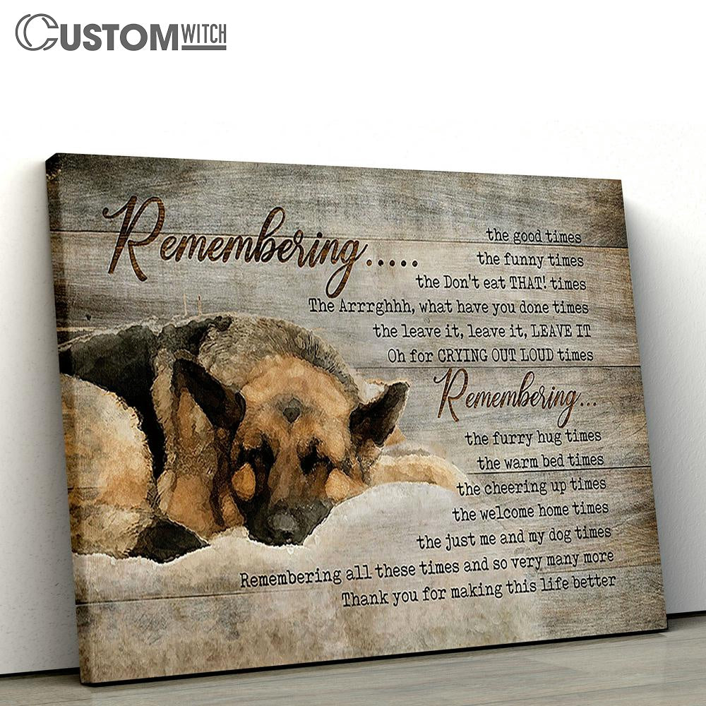 German Shepherd Dog Sleeping Wall Art Canvas - Christian Wall Art - Religious Art