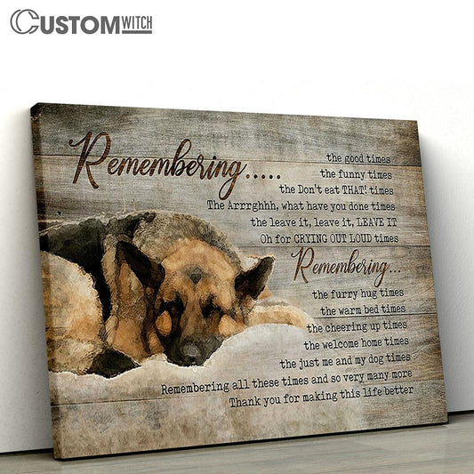 German Shepherd Dog Sleeping Wall Art Canvas - Christian Wall Art - Religious Art