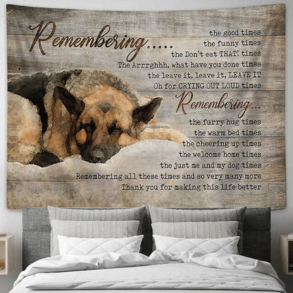 German Shepherd Dog Sleeping Wall Art Tapestry - Christian Wall Art - Religious Art