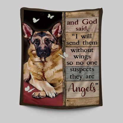 German Shepherd Drawing I Will Send Them Without Wings Tapestry
