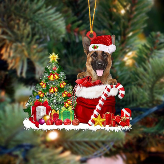 German Shepherd Gift Bag Merry Christmas Ornament, Christmas Gift, Christmas Tree Decorations, Christmas Ornament 2023