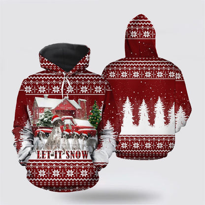 German Shorthaired Pointer Let It Snow All Over Print 3D Hoodie For Men & Women, Christmas Dog Hoodie, Christmas Hoodie Cute, Christmas Gift
