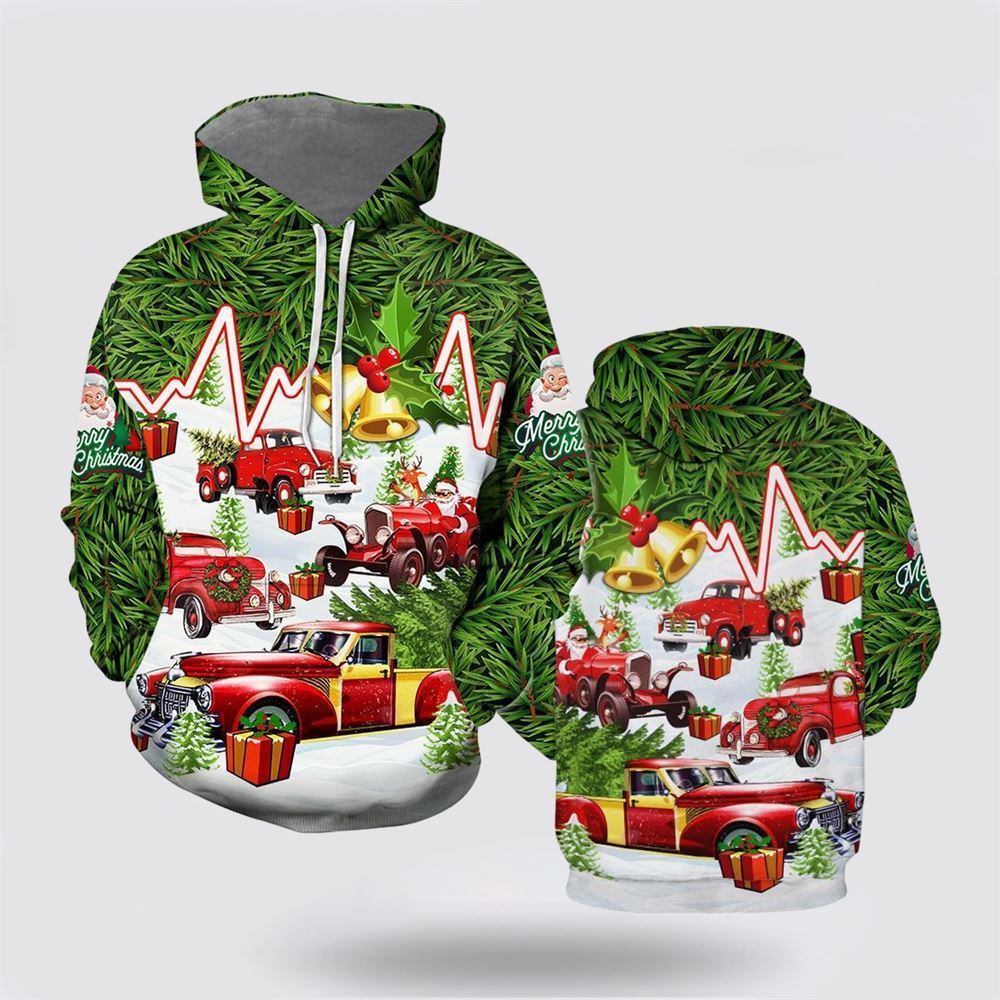 Get A Tree With Santa On Christmas All Over Print 3D Hoodie For Men & Women, Christmas Hoodie Cute, Christmas Gift, Christmas Fashion