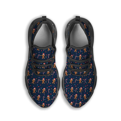 Gingerbread Christmas Print Pattern Black Max Soul Shoes For Men Women, Best Running Sneaker, Christmas Shoes, Winter Fashion Shoes