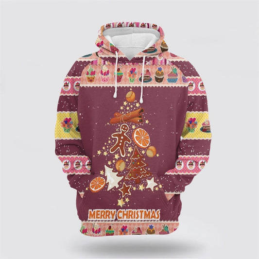 Gingerbread Christmas Tree All Over Print 3D Hoodie For Men & Women, Christmas Hoodie Cute, Christmas Gift, Christmas Fashion